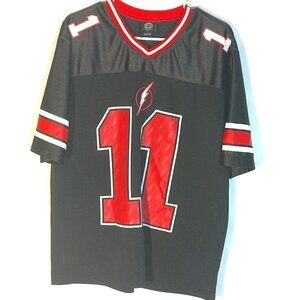 DC Comics Original The Flash Red Black Short Sleeve Football Jersey